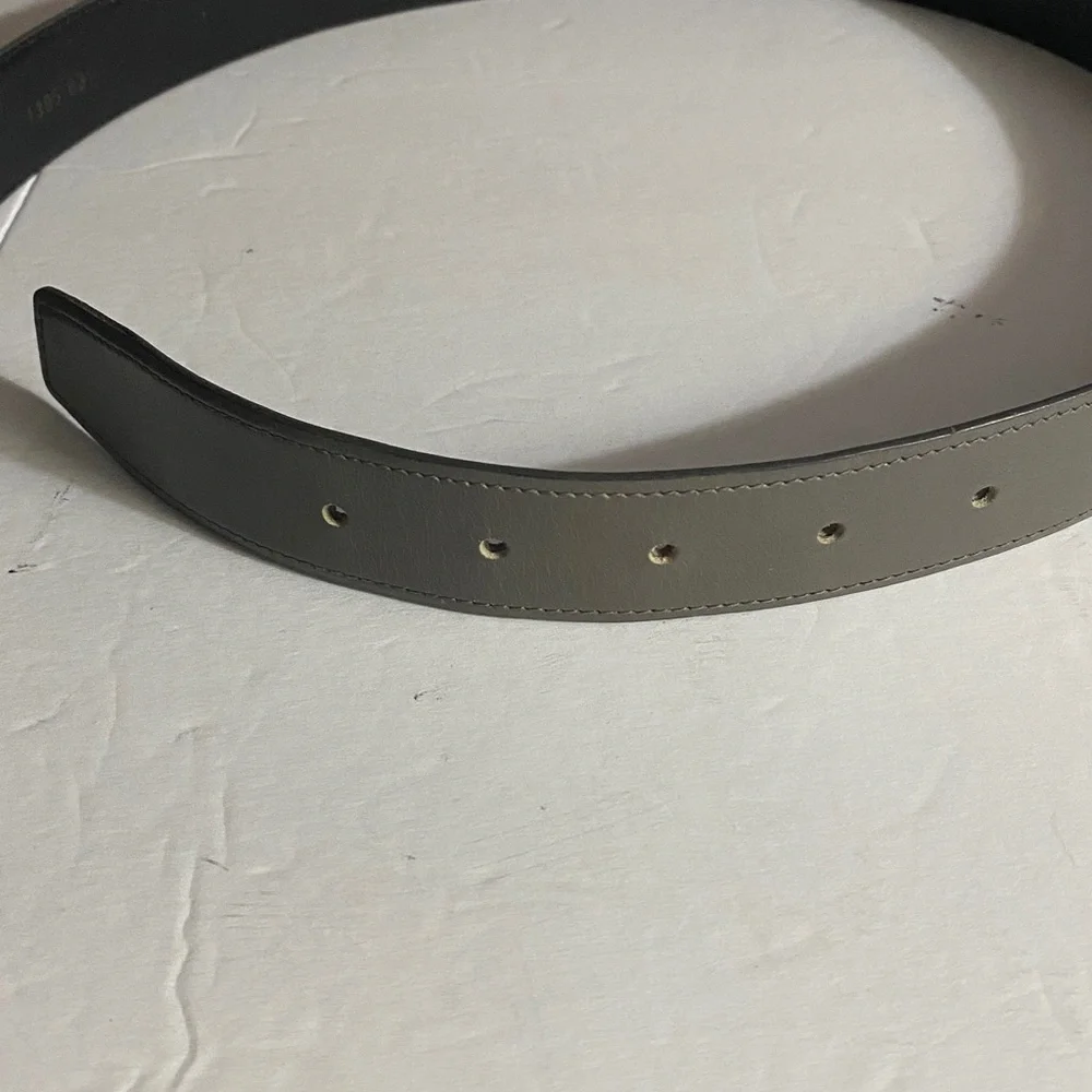 Vintage Gray Imported Cowhide Leather Belt, Made in Haiti, Sz 34, Neutral​​,NWOT